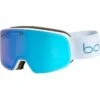 BOLLE Masque De Ski NEVADA SMALL - S2 - WHITE METALLIC BLUE MATT AZURE -Bull Skis Magasin bolle nevada s2 small white metallic blue matt azure masque 2023