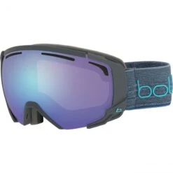 BOLLE Masque De Ski SUPREME OTG S2 - DARK GREY + BLUE MATTE AZURE